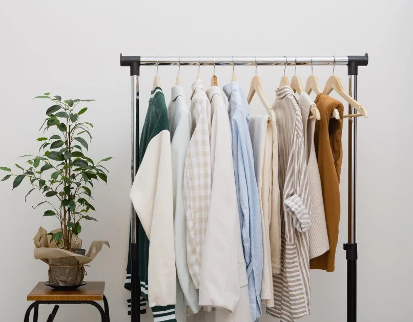 Hanging clothing on a rack